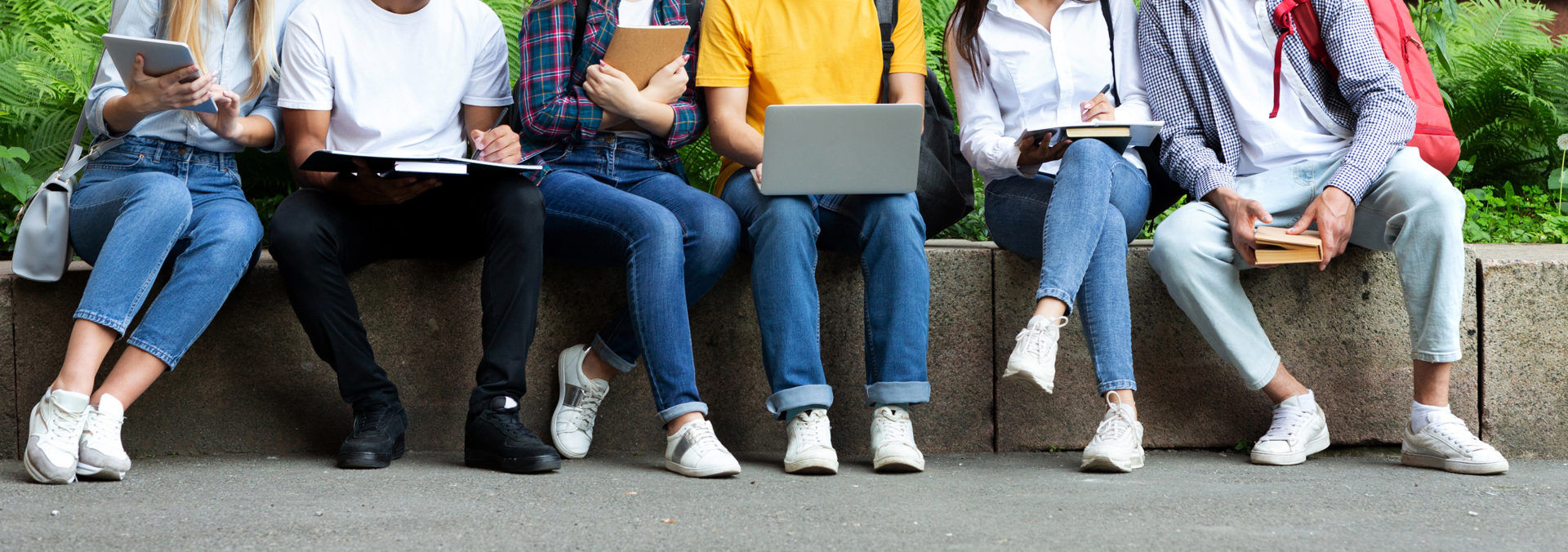 Students using laptop
